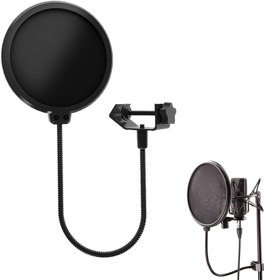 Dual-Layer Microphone Pop Filter 100mm – Studio Recording Windscreen