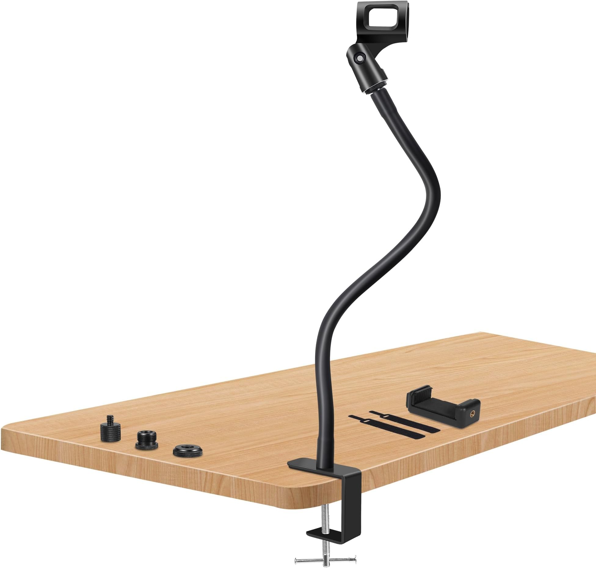 Flexible Gooseneck Desk Mount Phone & Webcam Holder – Clip-On Stand