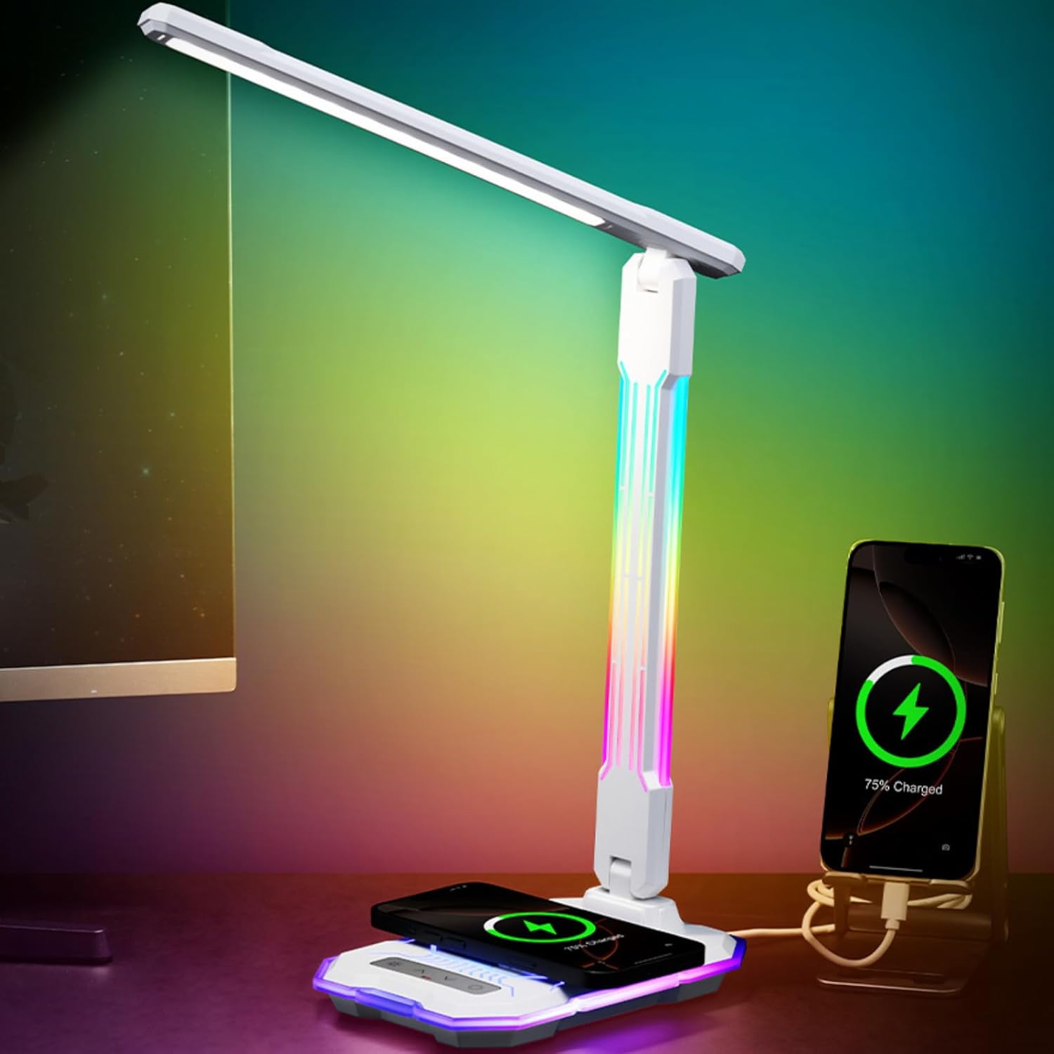 Smart RGB WiFi LED Desk Lamp with Touch Dimmer – App Controlled Reading Light