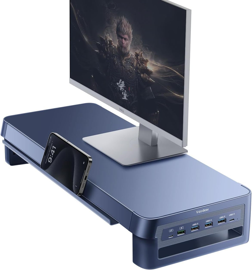 Monitor Stand Riser with USB 3.0 Hub & Storage Shelf (VAYDEER)