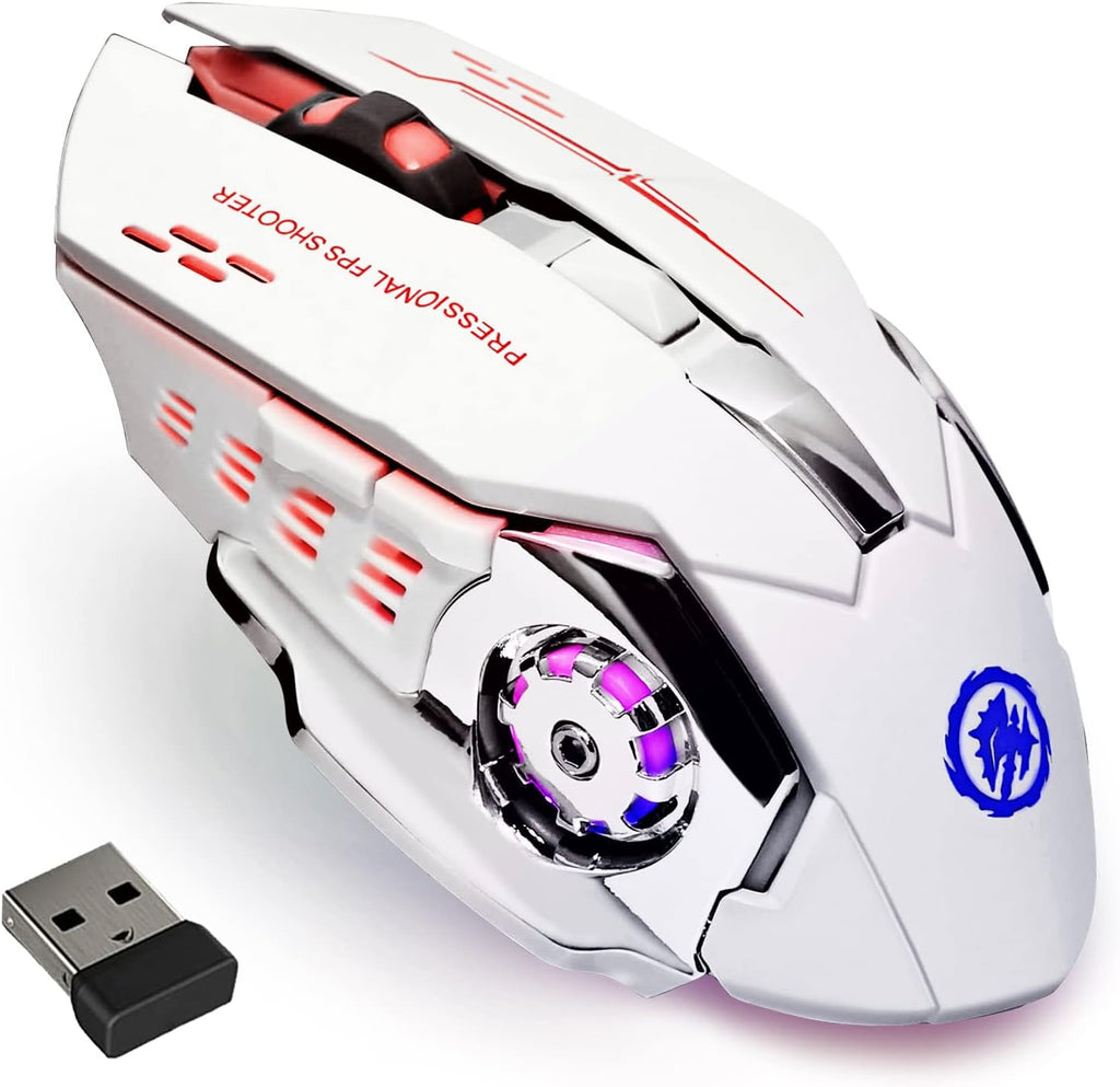 2.4G Wireless RGB Gaming Mouse – Rechargeable Silent Optical Mouse 6 Buttons