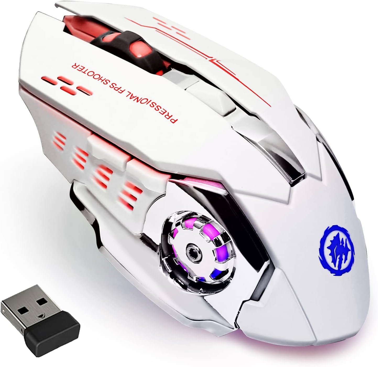 2.4G Wireless RGB Gaming Mouse – Rechargeable Silent Optical Mouse 6 Buttons