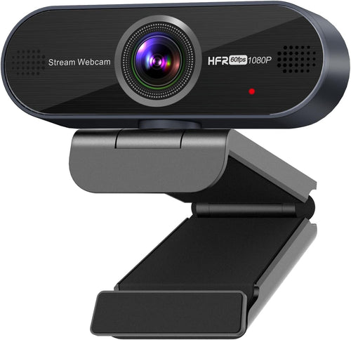 1080P 60FPS Webcam with Microphone, RGB Light, Autofocus for Laptop/Desktop on Windows/Mac