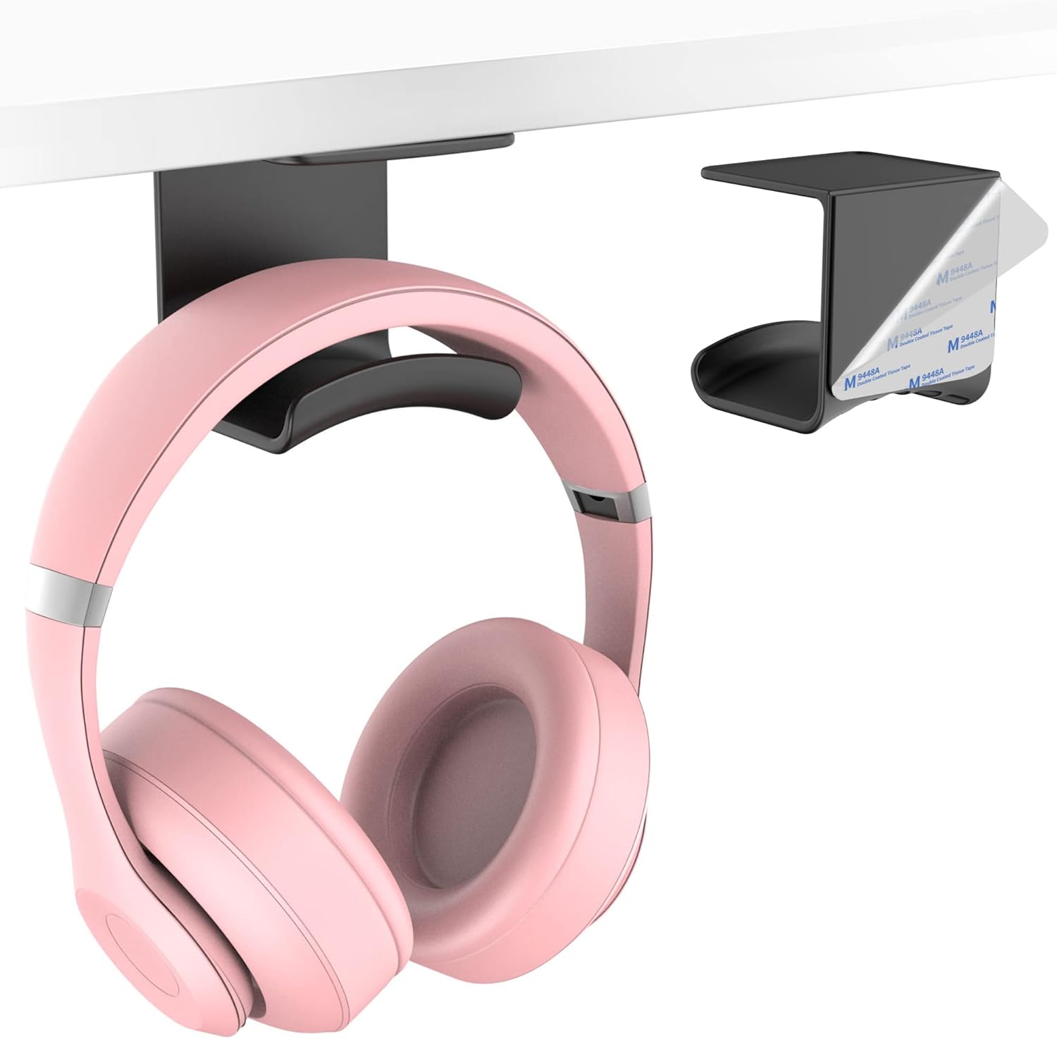 Under-Desk Headphone Hanger Hook with USB Charging Ports – No-Drill Mount