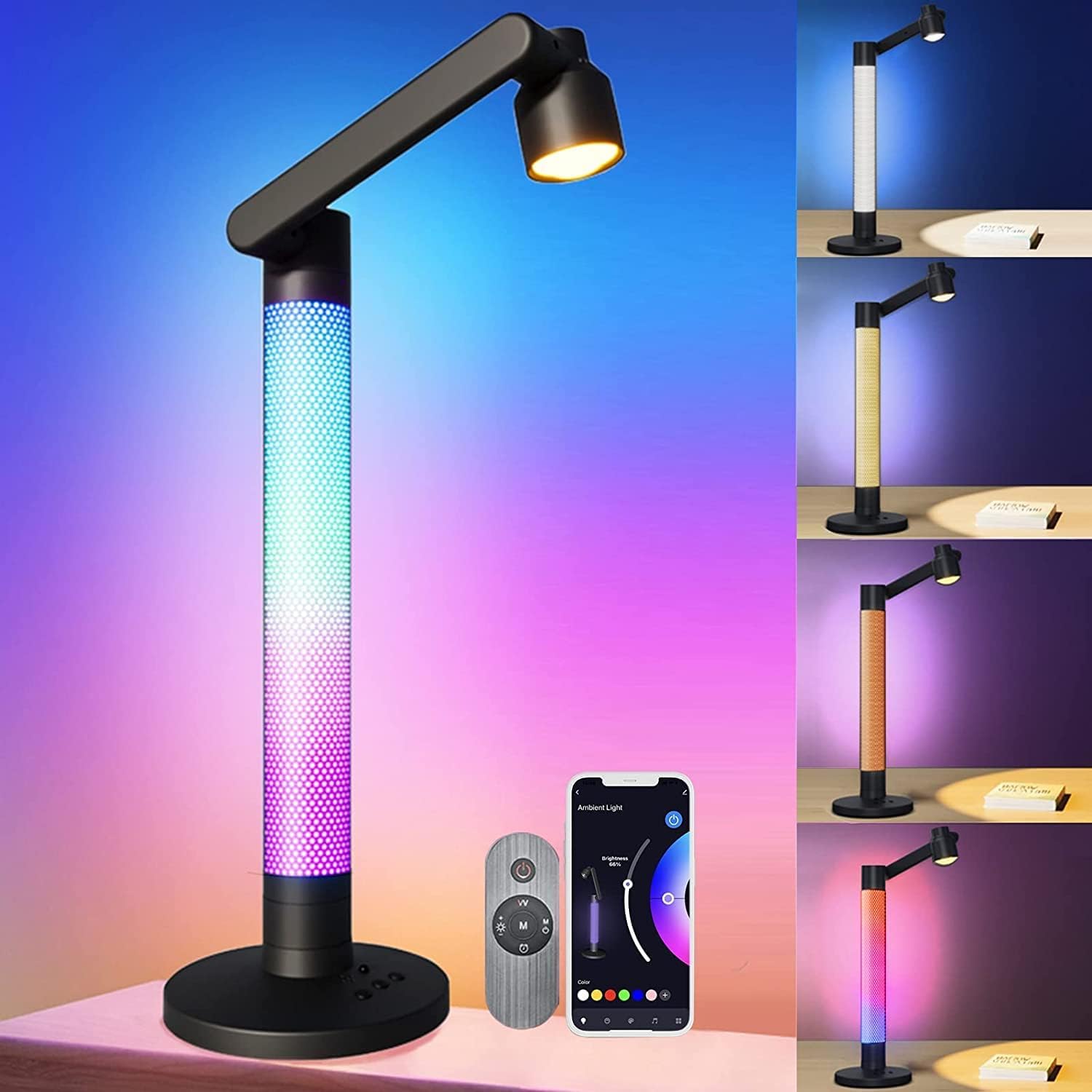 Smart RGB WiFi LED Desk Lamp with Touch Dimmer – App Controlled Reading Light
