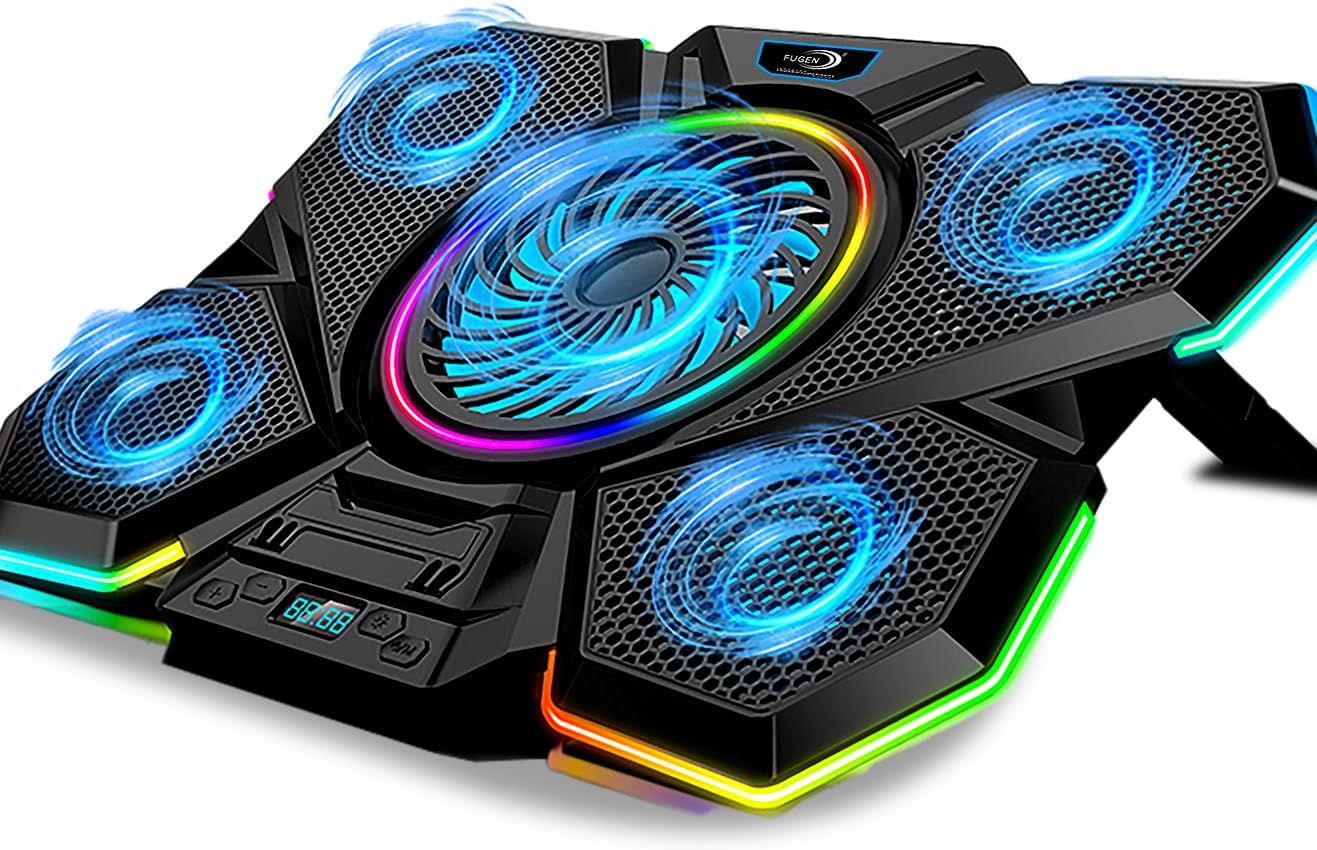 RGB Laptop Cooling Pad – 6 Fan High-Performance Cooler (Coolcold K40)