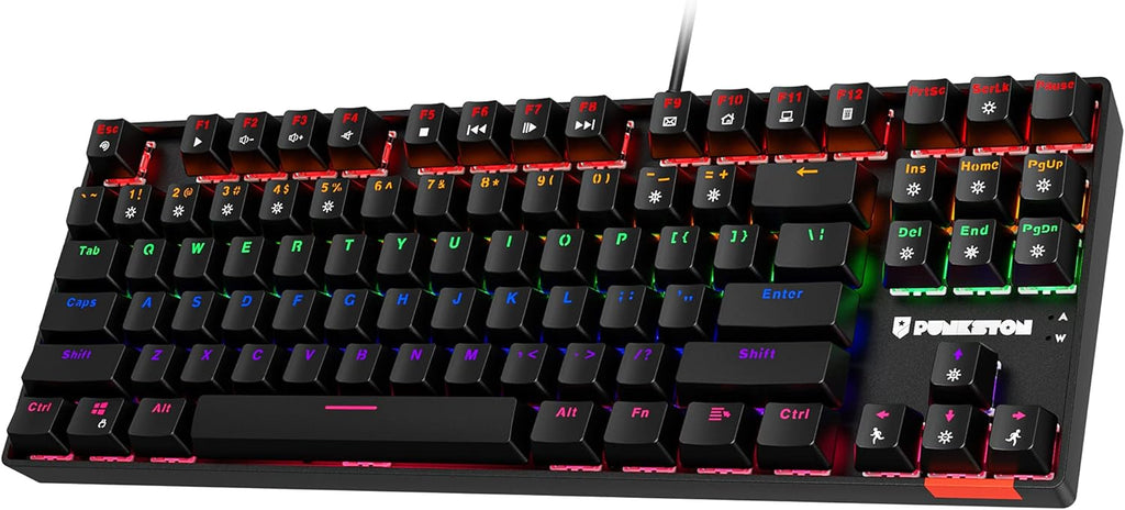 RGB Mechanical Gaming Keyboard – TKL Compact 87 Key Backlit with Blue Switches