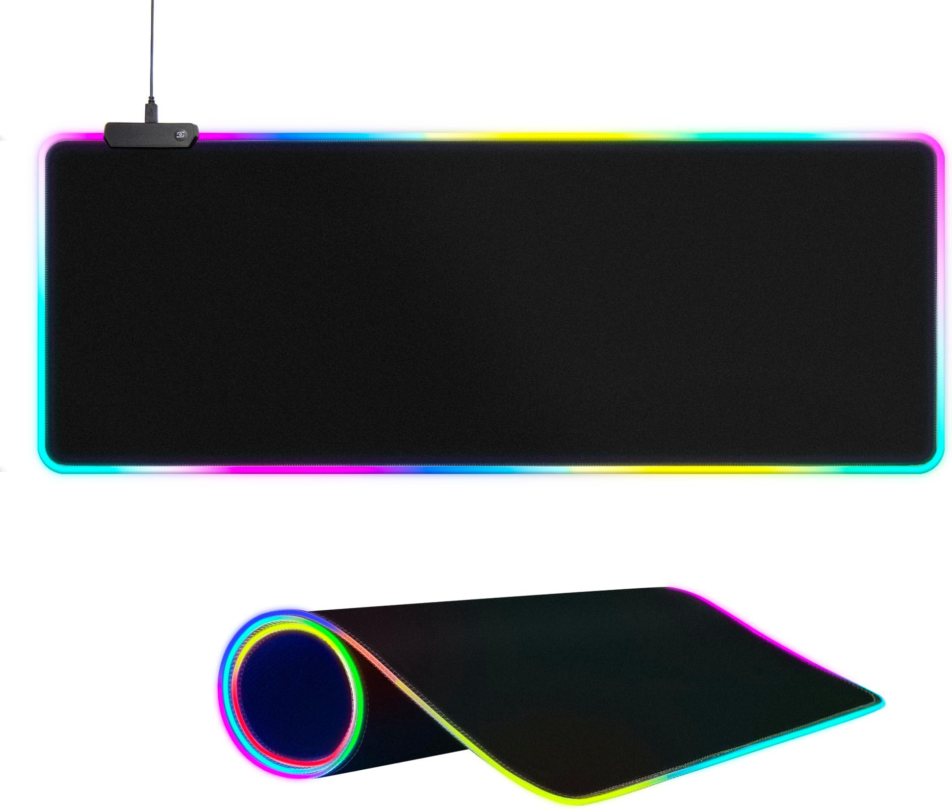 LED Gaming Desk Mat XXL Extended Mouse Pad – RGB Border Waterproof 800x300mm