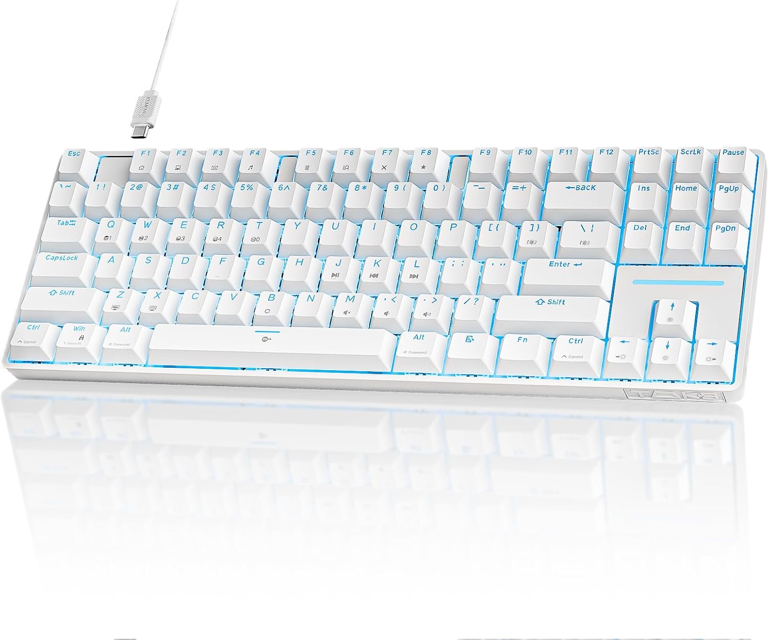 RGB Mechanical Gaming Keyboard – TKL Compact 87 Key Backlit with Blue Switches