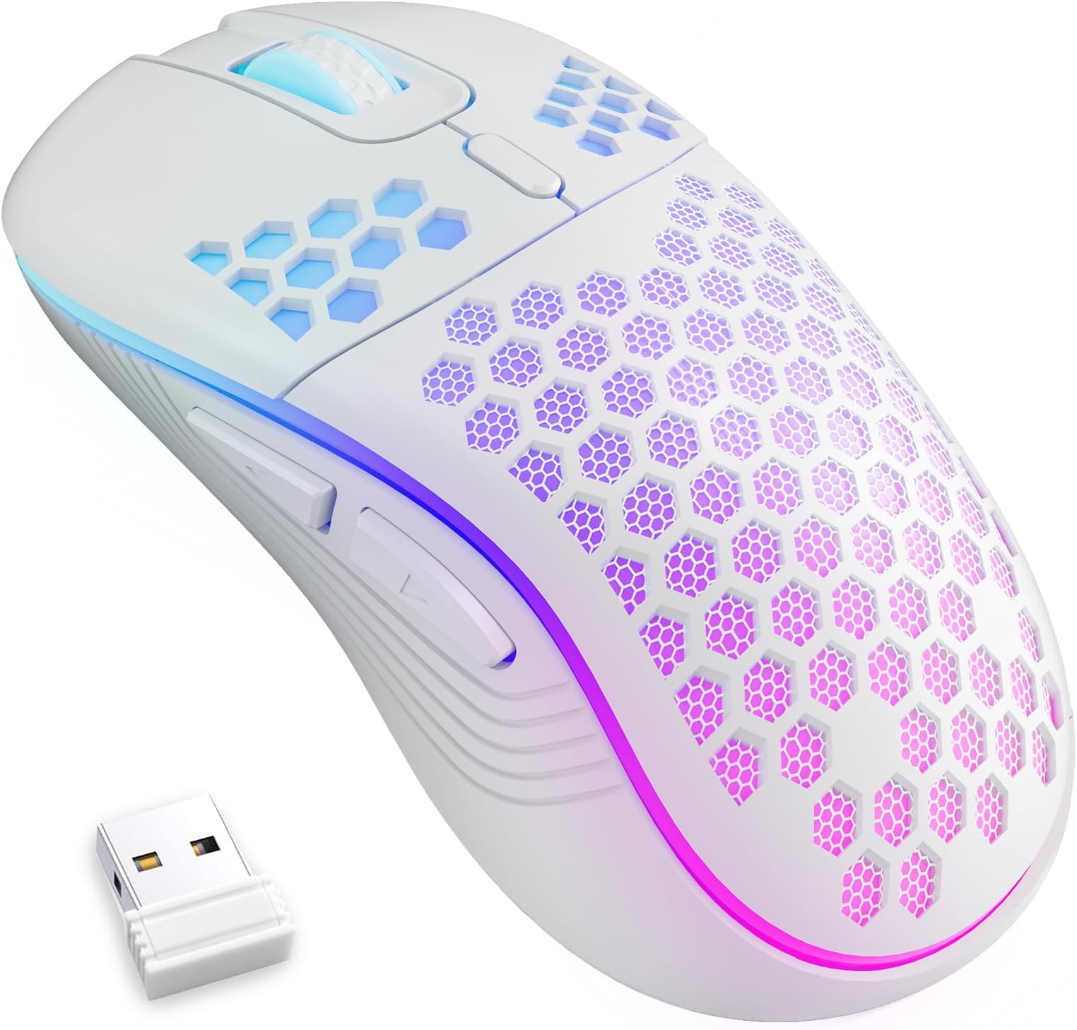 2.4G Wireless RGB Gaming Mouse – Rechargeable Silent Optical Mouse 6 Buttons