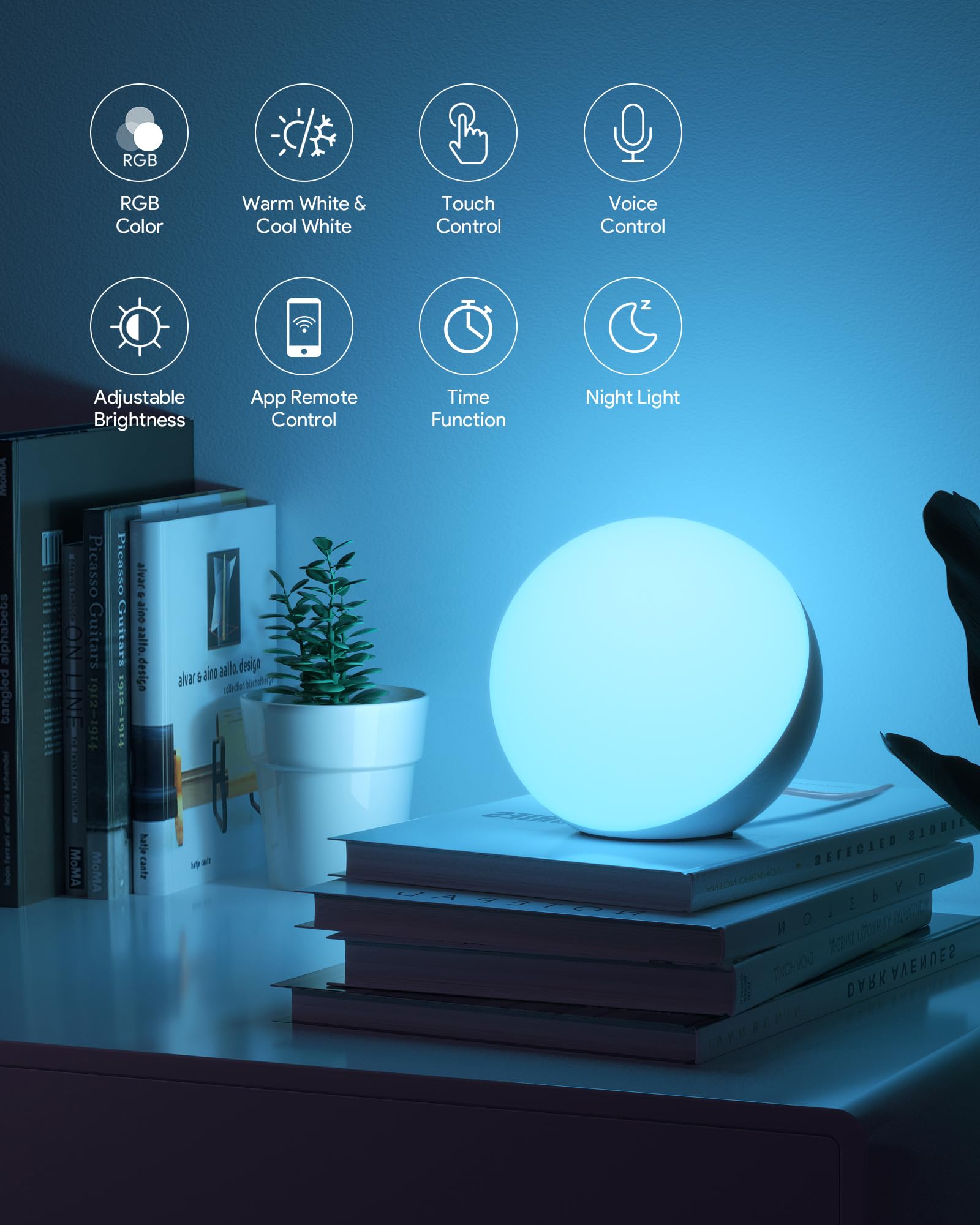 Smart RGB WiFi LED Desk Lamp with Touch Dimmer – App Controlled Reading Light
