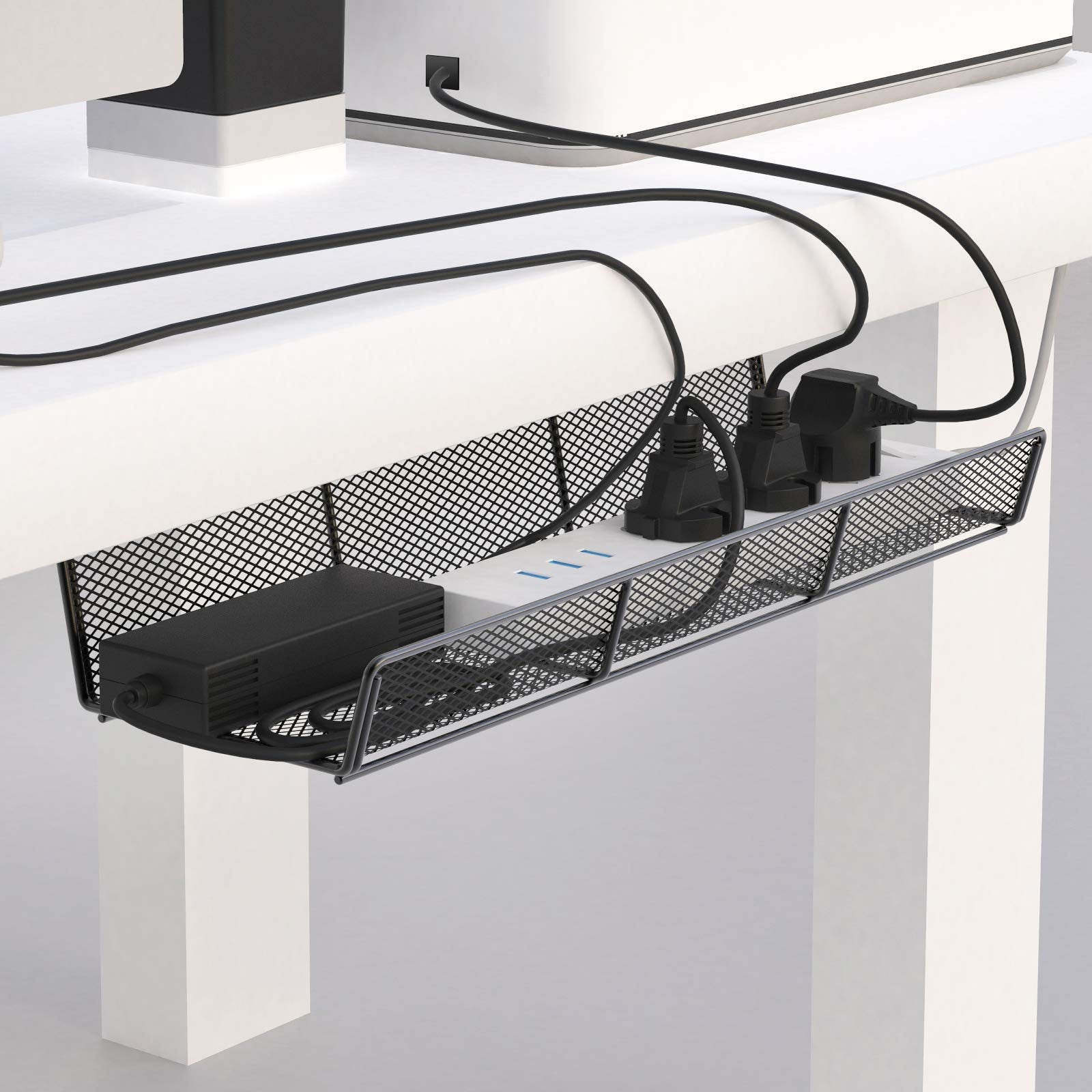 Cable Organizer Box – Desktop Power Strip & Cable Management Station