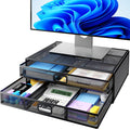Computer Monitor Stand with Storage Drawer – Desktop Organizer Riser