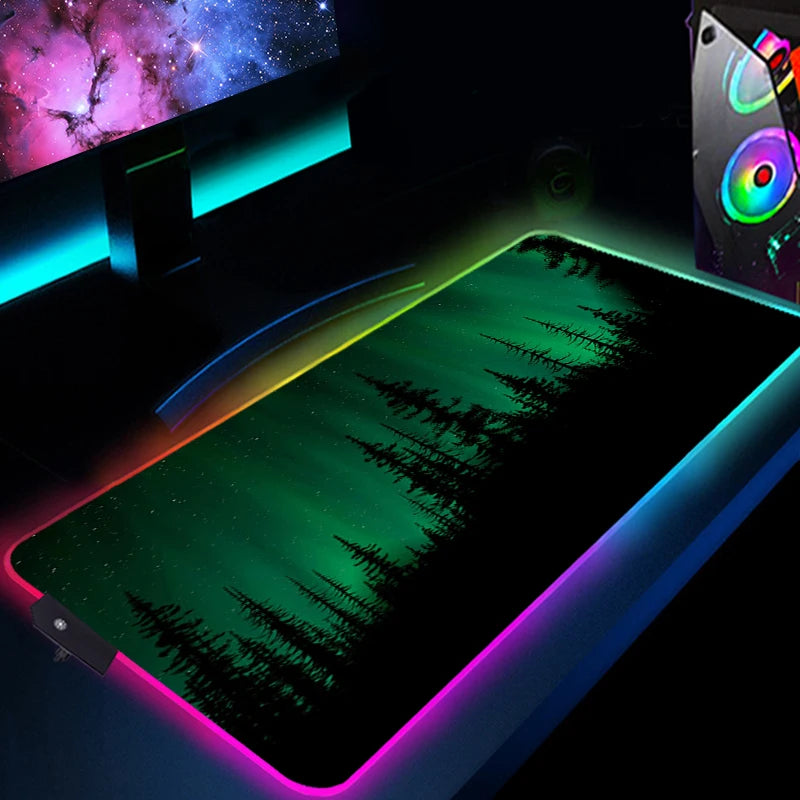 LED Gaming Desk Mat XXL Extended Mouse Pad – RGB Border Waterproof 800x300mm