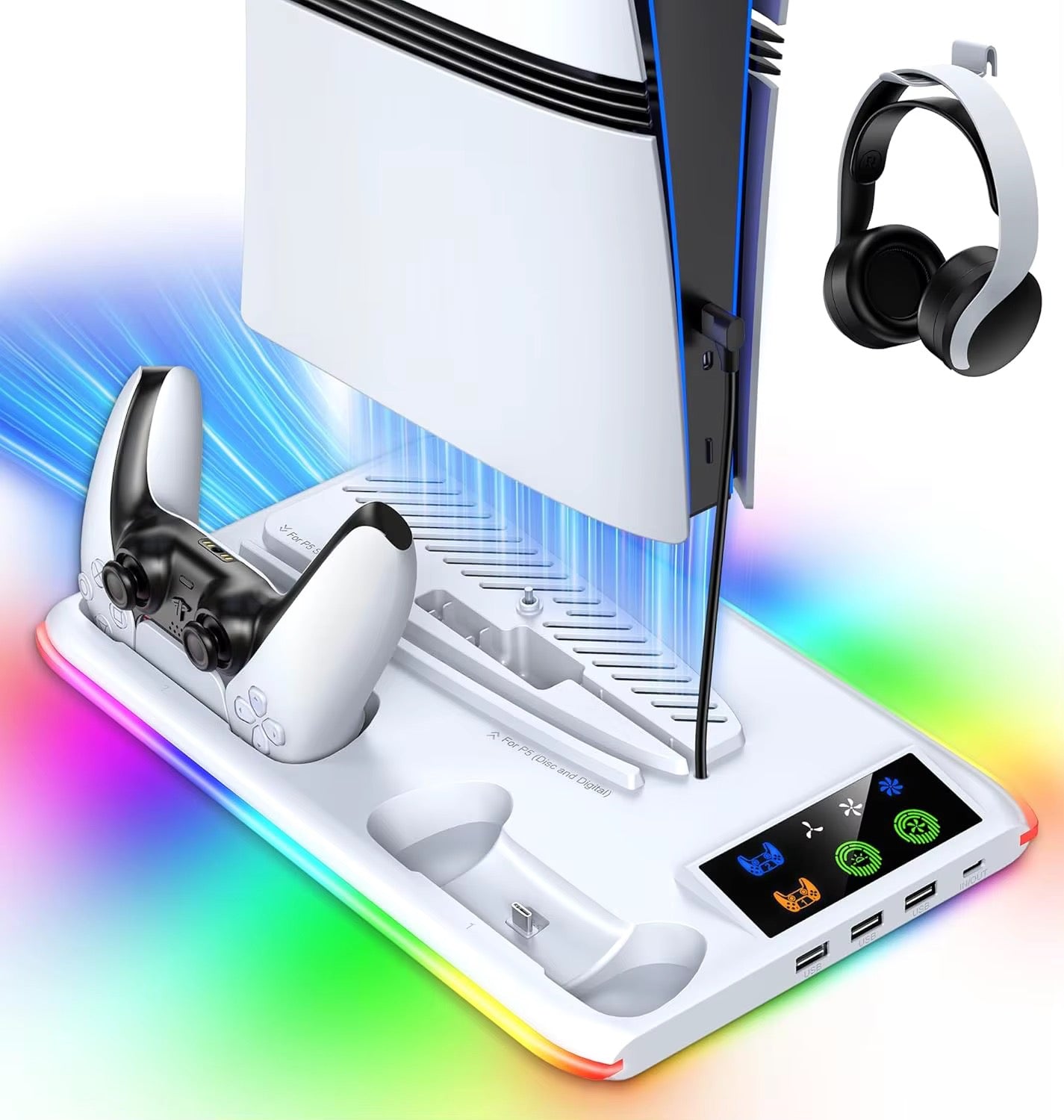 Console Cooling Stand with USB Hub (PS5 / Xbox)
