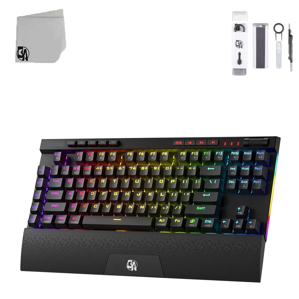 RGB Mechanical Gaming Keyboard – TKL Compact 87 Key Backlit with Blue Switches