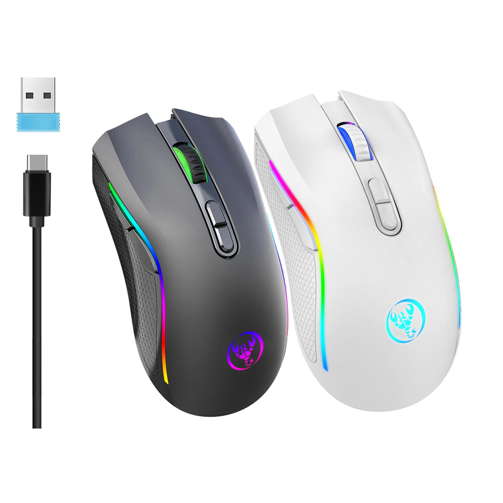 2.4G Wireless RGB Gaming Mouse – Rechargeable Silent Optical Mouse 6 Buttons