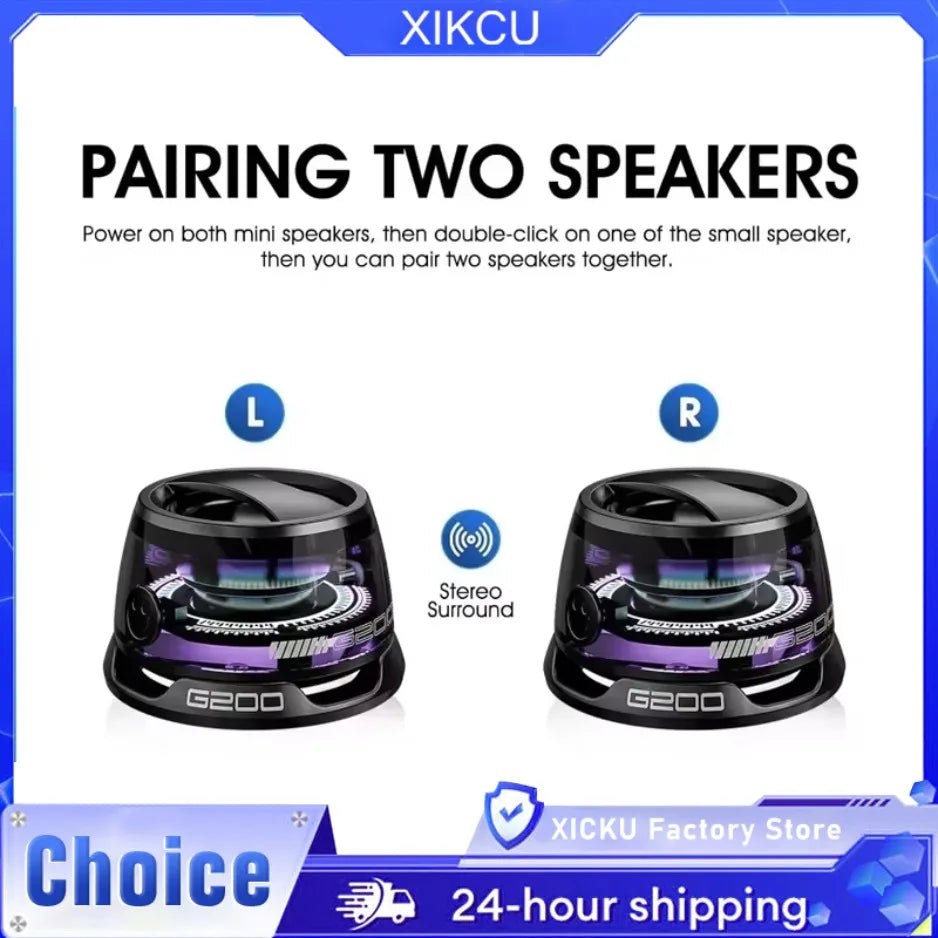 RGB Portable Bluetooth Gaming Speaker 360 Sound Phone Holder