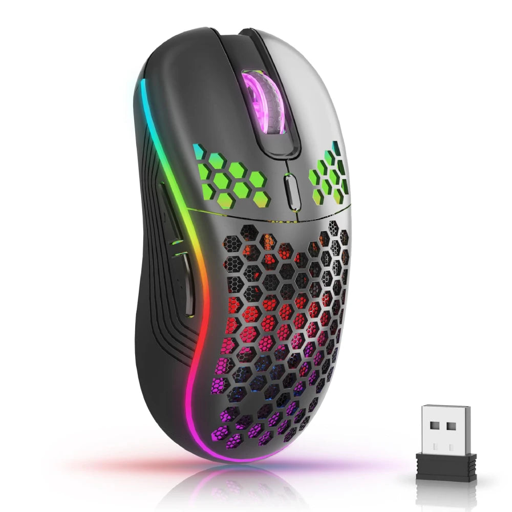 2.4G Wireless RGB Gaming Mouse – Rechargeable Silent Optical Mouse 6 Buttons