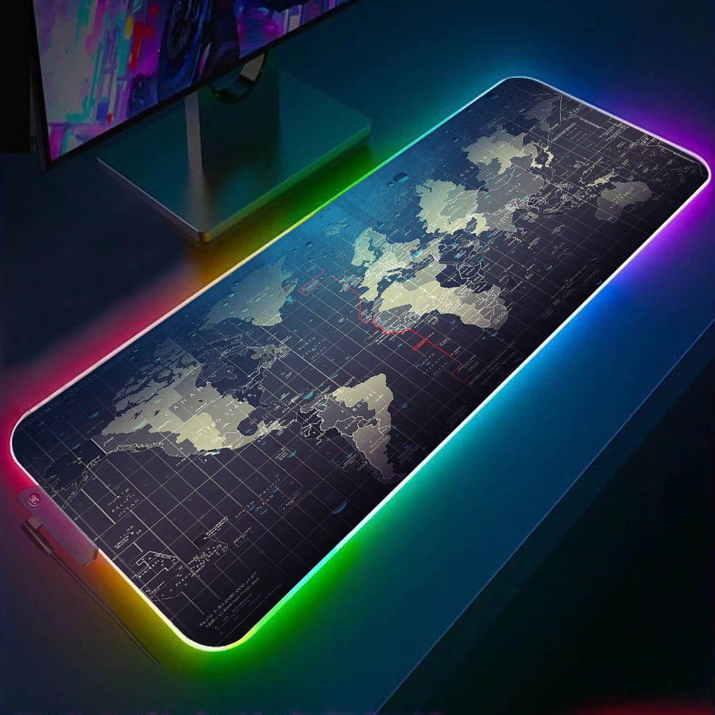 LED Gaming Desk Mat XXL Extended Mouse Pad – RGB Border Waterproof 800x300mm