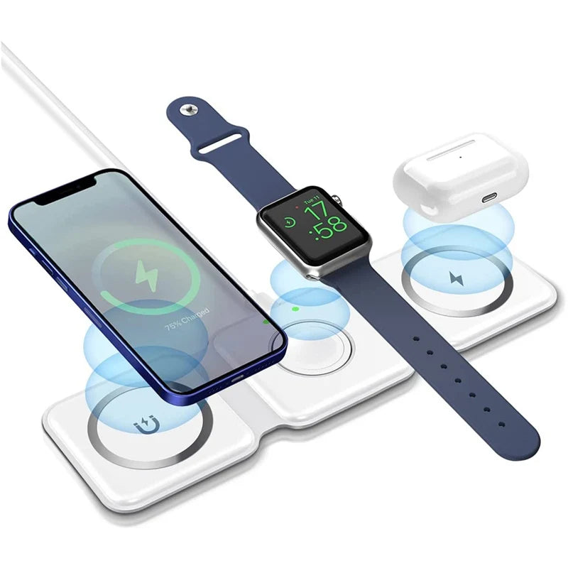Wireless Charging Stand 3-in-1 – iPhone, Apple Watch & AirPods Charging Dock