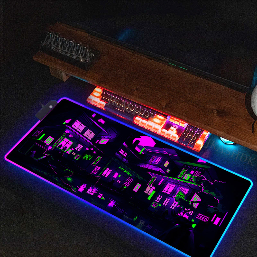 LED Gaming Desk Mat XXL Extended Mouse Pad – RGB Border Waterproof 800x300mm